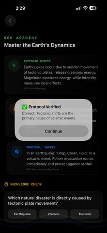 EGK GeoIQ Earthquake screenshot