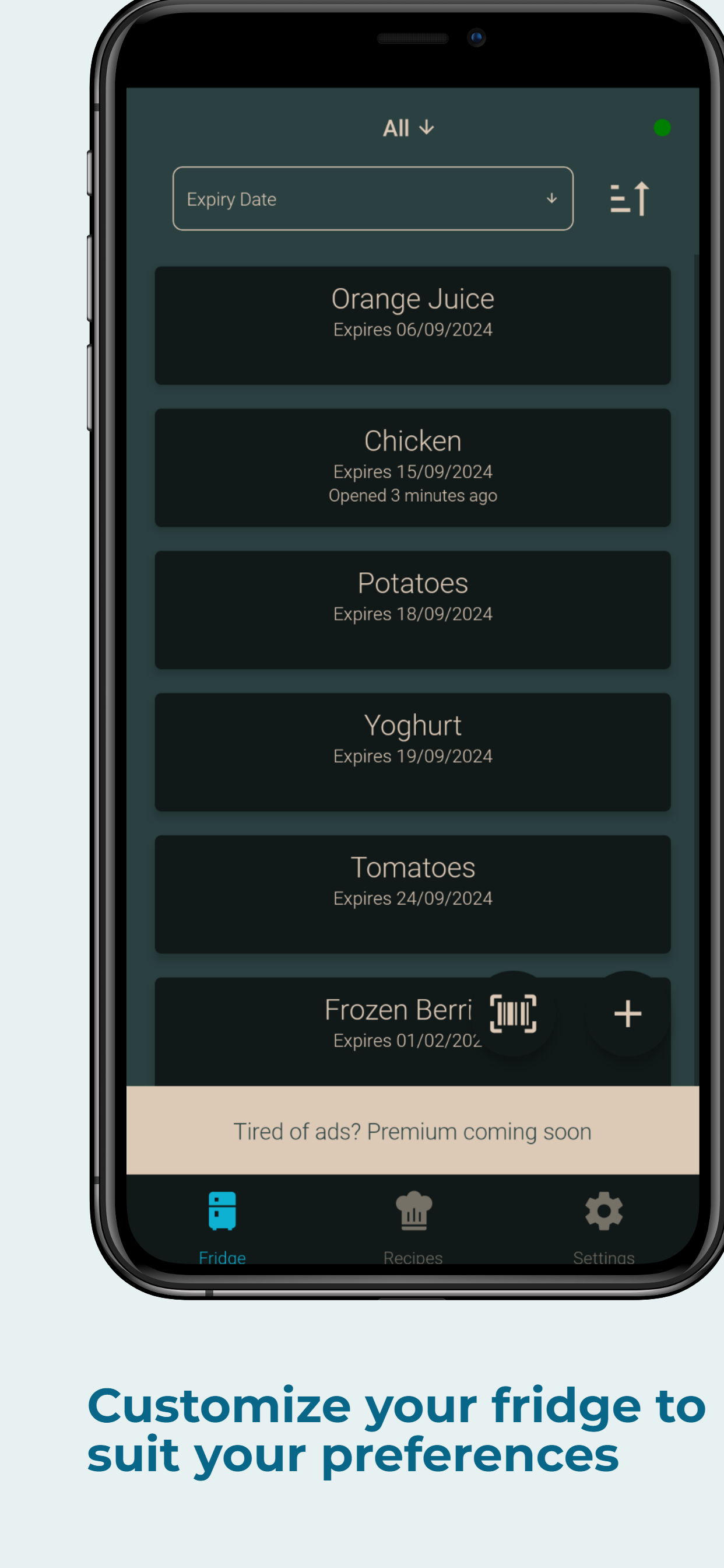 My Fridge Food Tracker