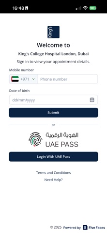 King's College Hospital Dubai iPhone screenshot 1