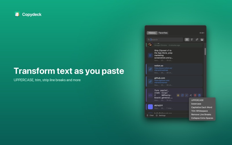 Copydeck – Clipboard Manager iPhone screenshot