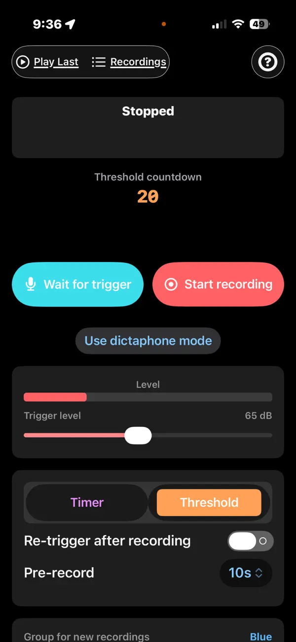 Screenshot #1 pour Audio Recorder with Trigger