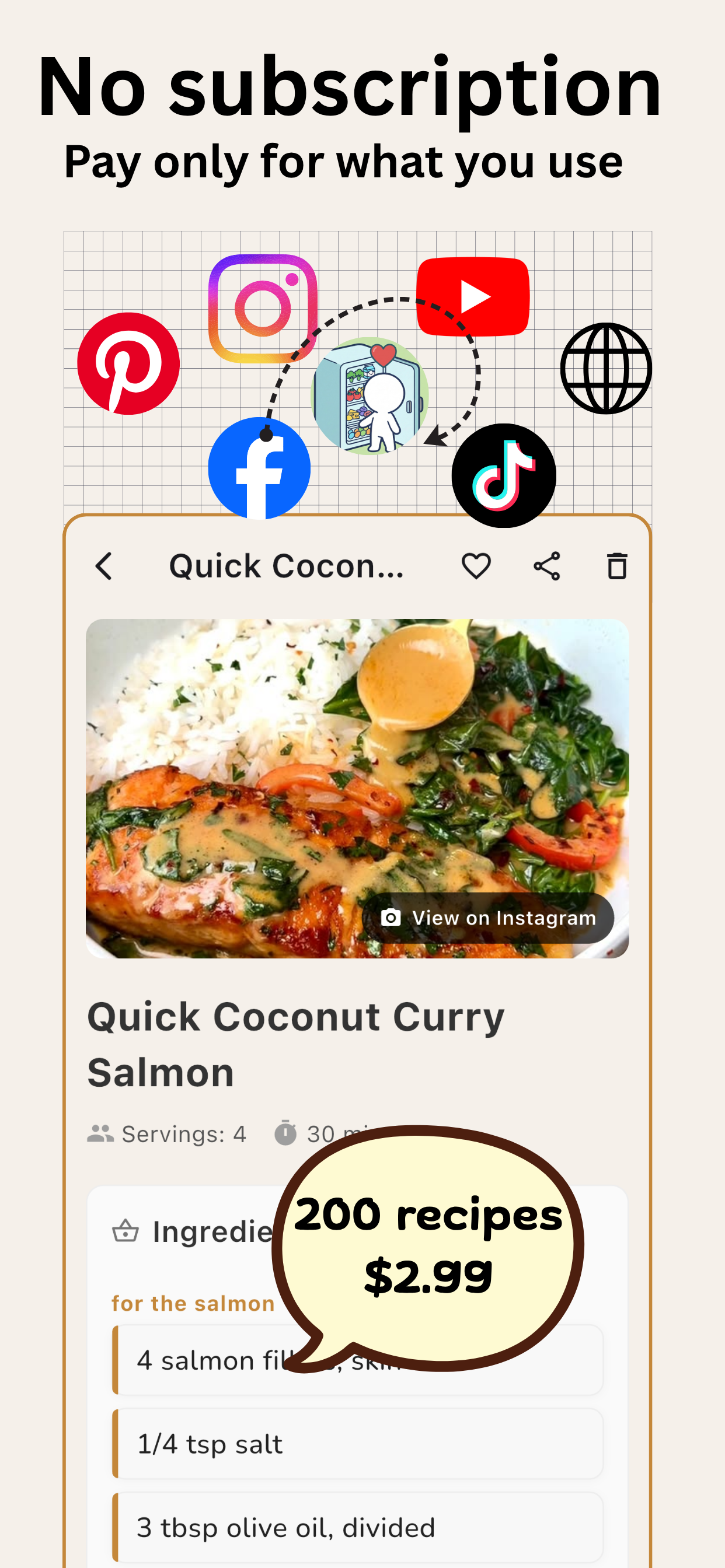 Recimarry: Save Social Recipes