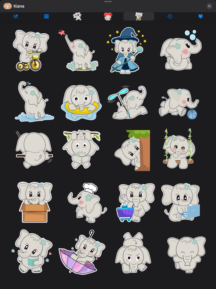 Cute Elephant Stickers - Kiana