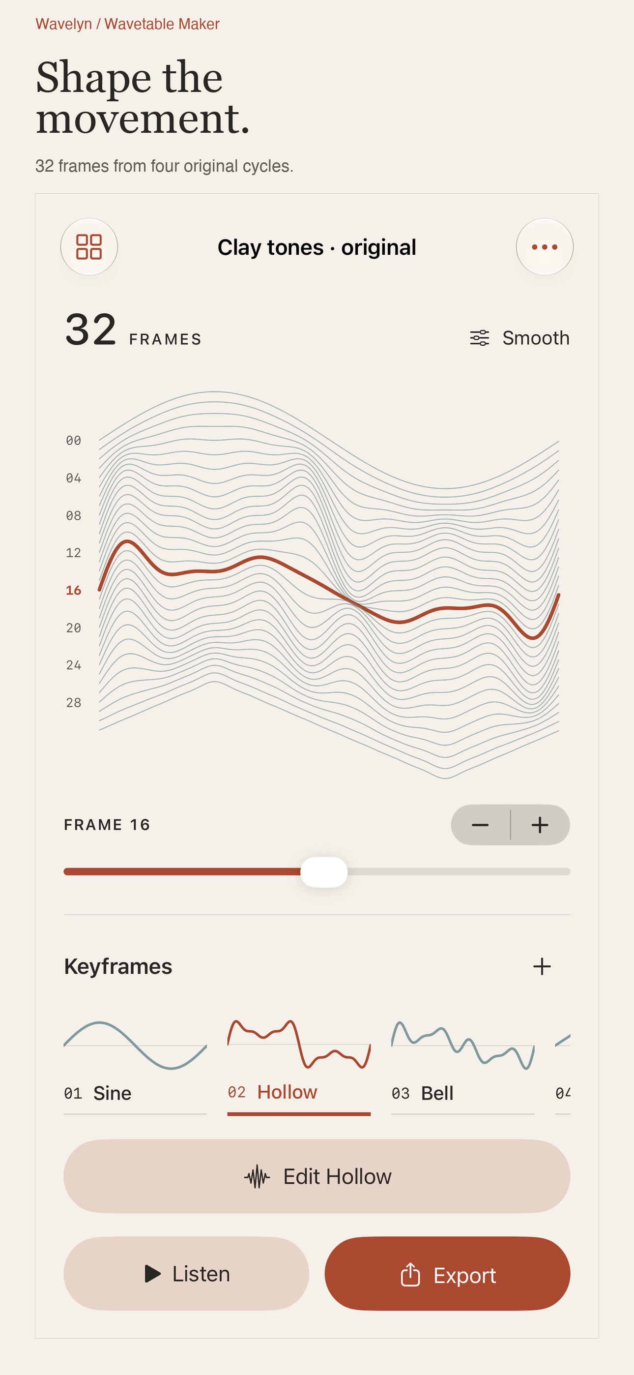 Screenshot 1 of Wavelyn Wavetable Maker