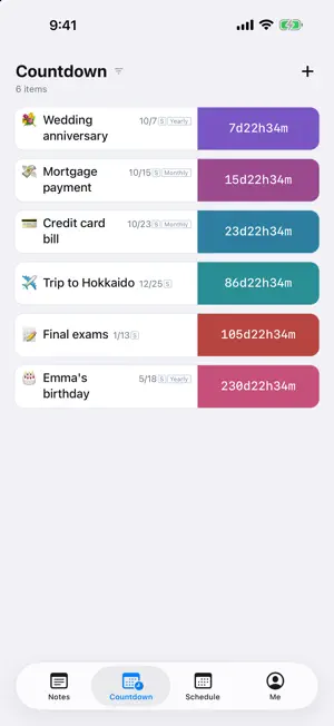 EasyTools - Countdown & Notes screenshot 1