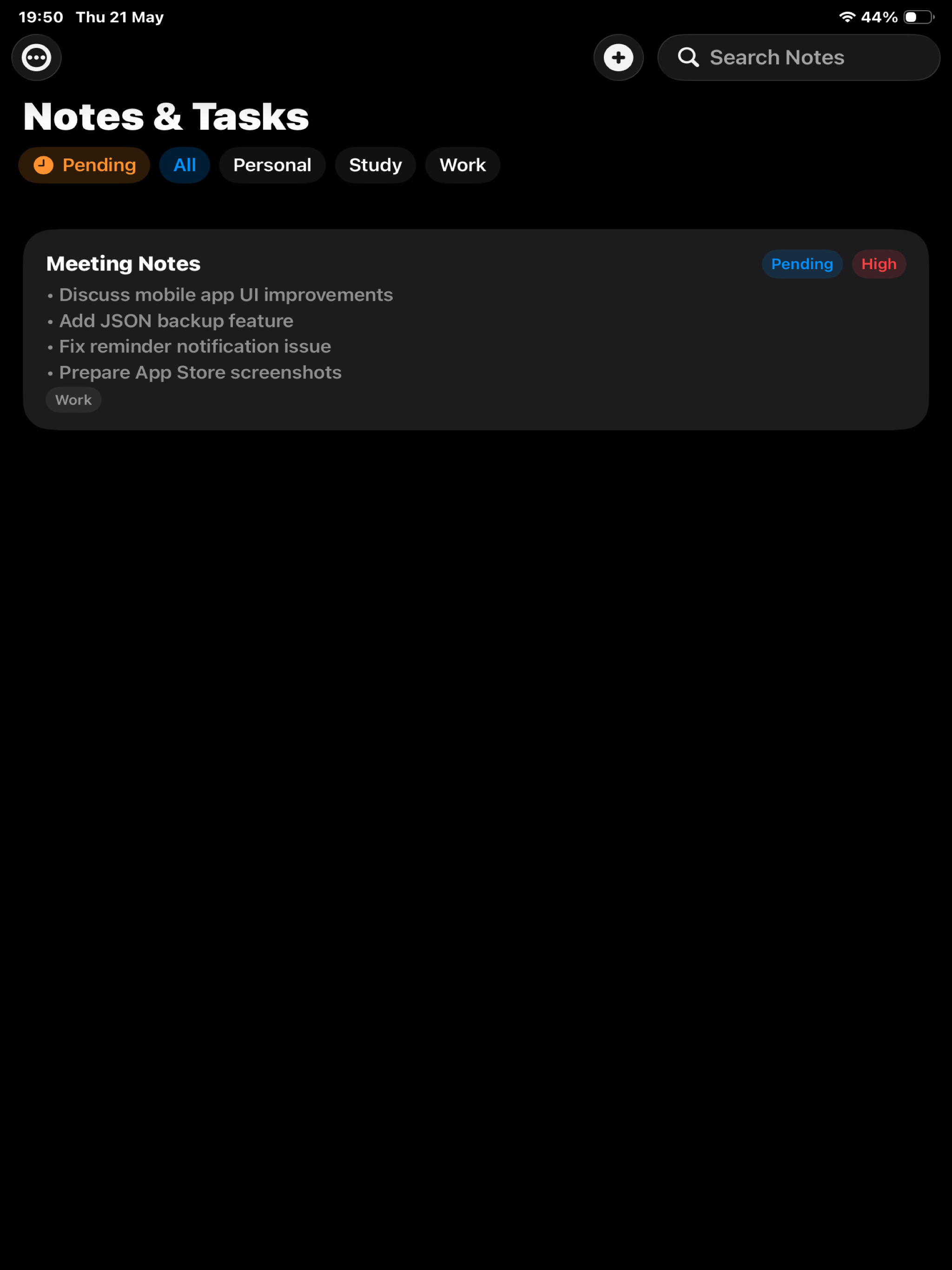 Notes & Tasks Manager