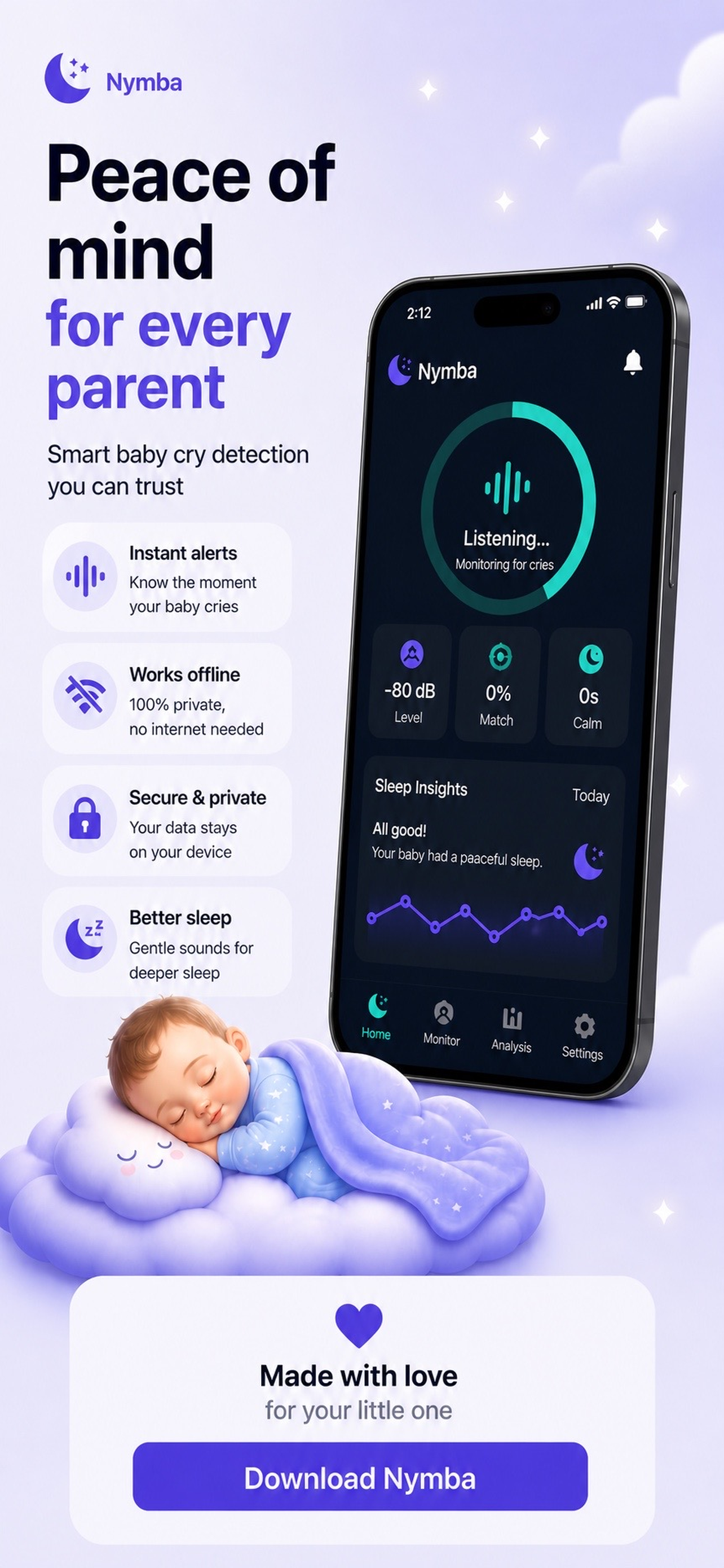Nymba: Baby Cry Monitor screenshot 8