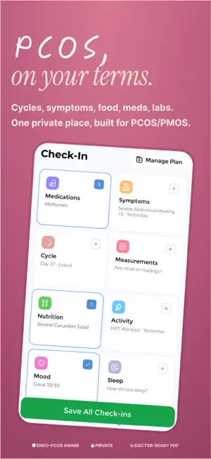 PCOS Tracker - Period, Diet screenshot 1
