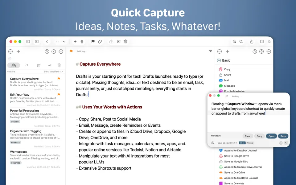 Screenshot 1 of Drafts 50.0.1