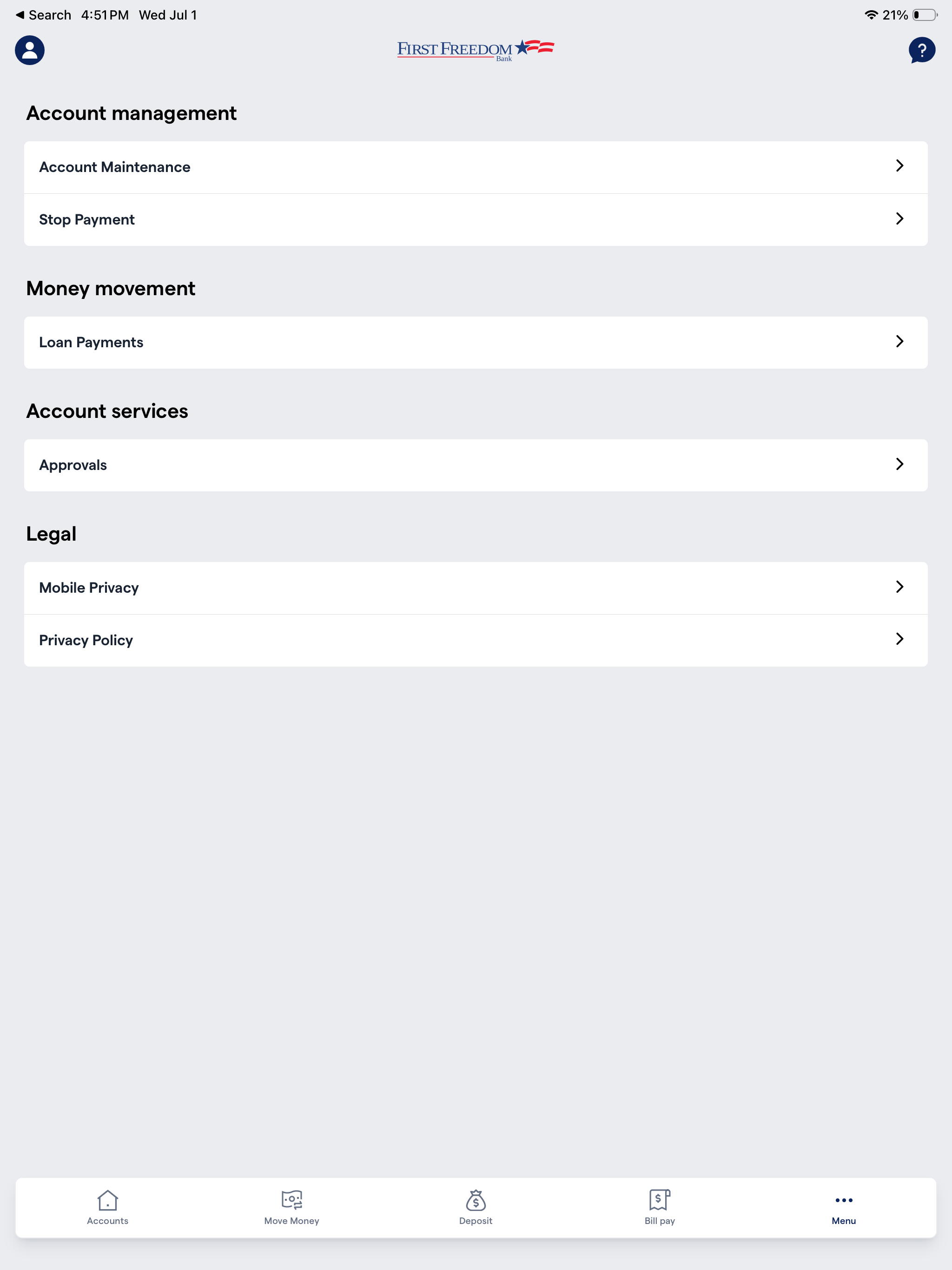 First Freedom Mobile Banking screenshot 9