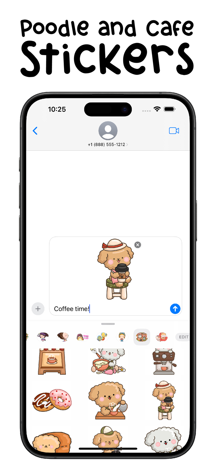 Poodle at Cafe Stickers