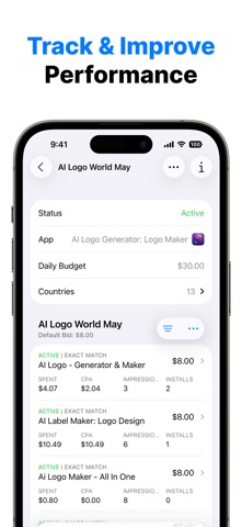 Campaign Manager for App Ads iPhone screenshot