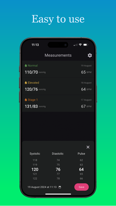 Easy Blood Pressure Tracker Screenshot