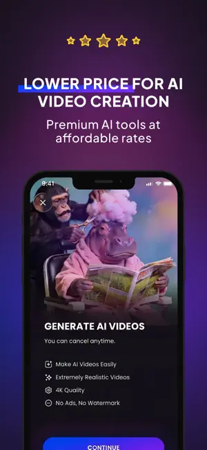 Tiger: AI Video Generator iPhone screenshot 2