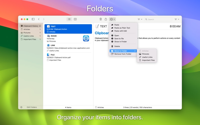 Screenshot #5 for Clipboard Action
