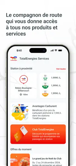 Capture d'écran de Services - TotalEnergies sur iPhone 1