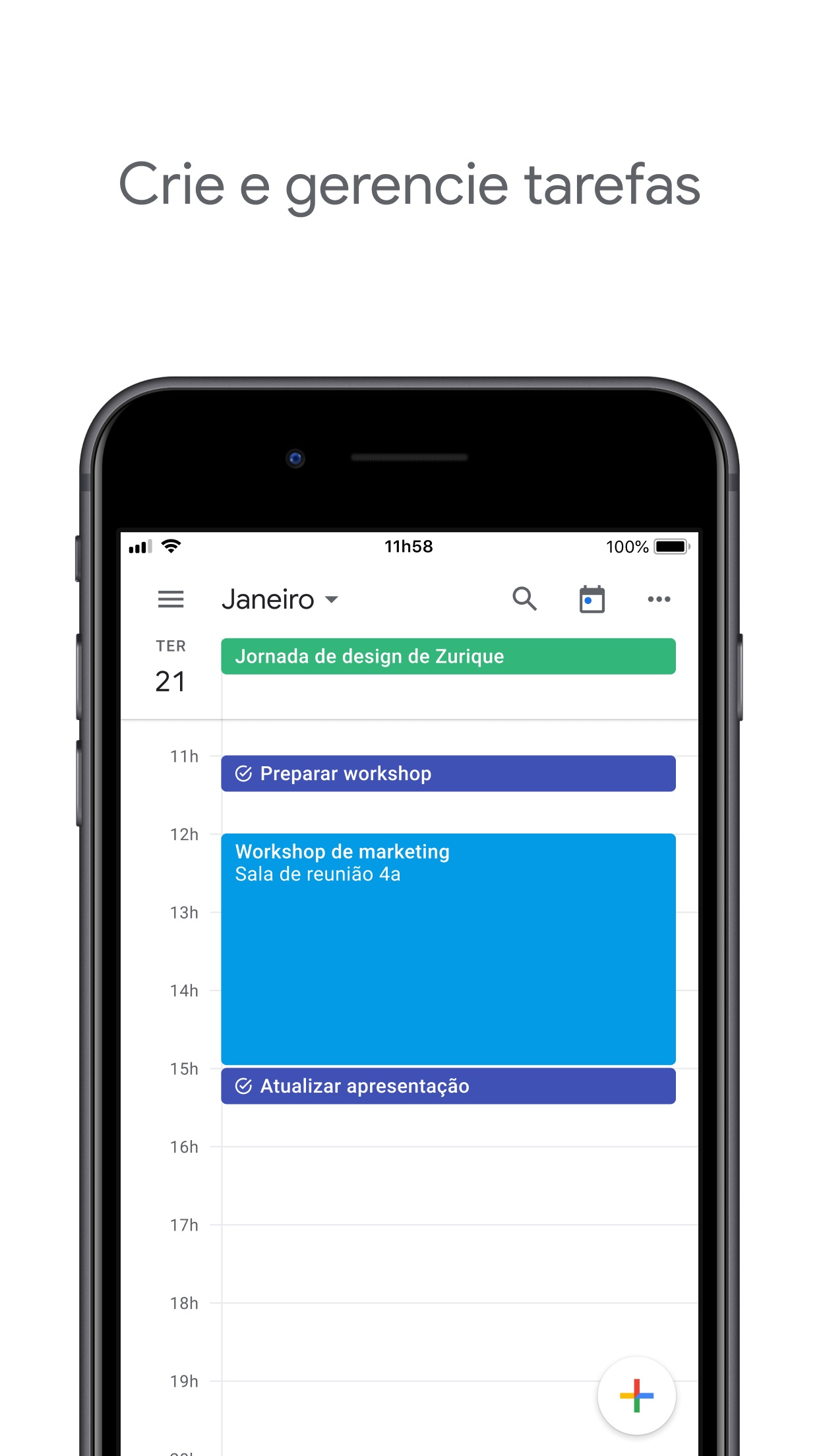 Screenshot do app Google Agenda: Organize-se