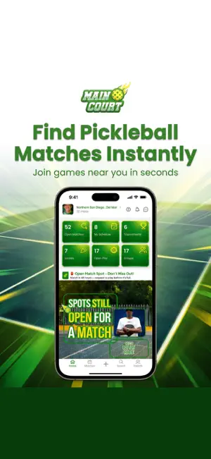 Main Court: Pickleball Matches screenshot 1