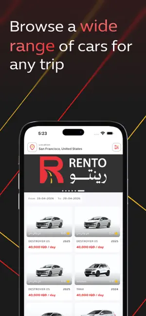 Rento رينتو لتأجير السيارات screenshot 1