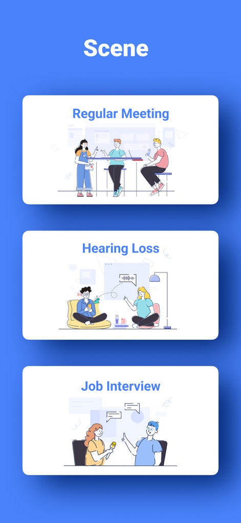 Notta Transcribe Voice to Text - Explore Notta's versatility across diverse use cases, from illustrated scenarios for meetings and interviews to accessibility support for hearing loss.