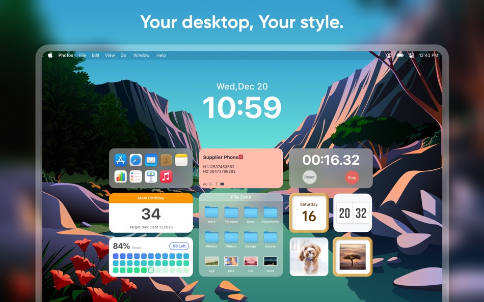 #3. DeskWidgets - Color Widgets (macOS) بواسطة: 建利 陈