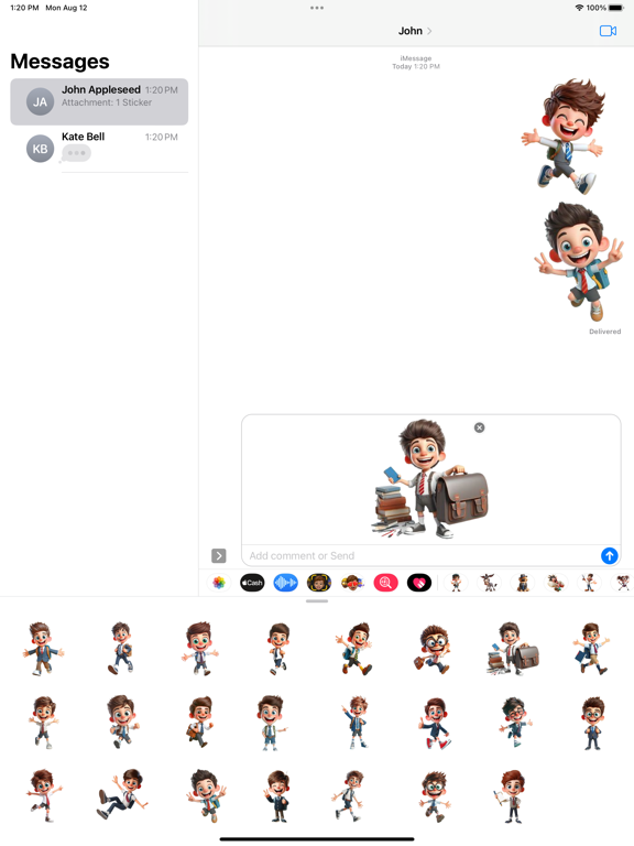 Screenshot #6 pour Happy Schoolboy Stickers