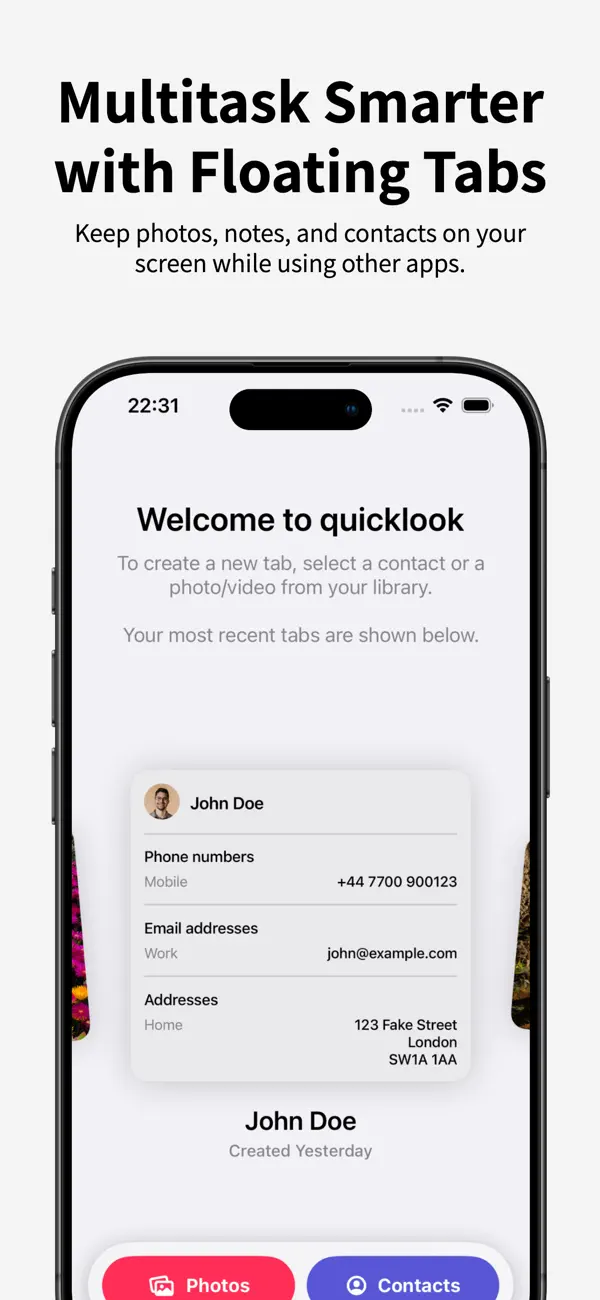#1. quicklook multitasking (iOS) Ved: TouchTap