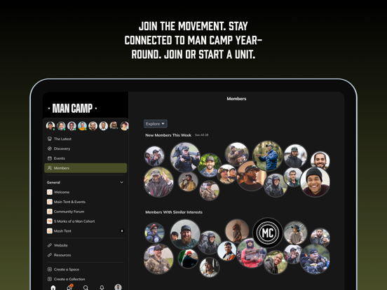 Man Camp App iPad screenshot 1 - Social Networking app