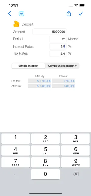 Interest Calculator (deposits) screenshot 2