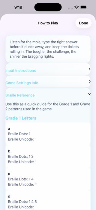 Whack A Braille! Screenshot 8 of 8