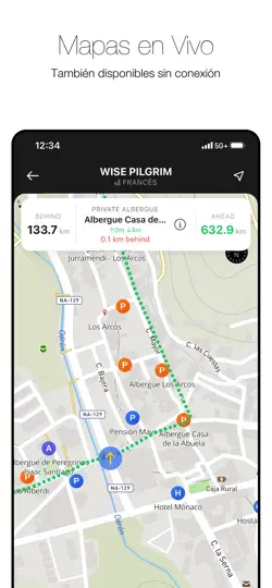 Captura de pantalla de Wise Pilgrim All Caminos en iPhone 5