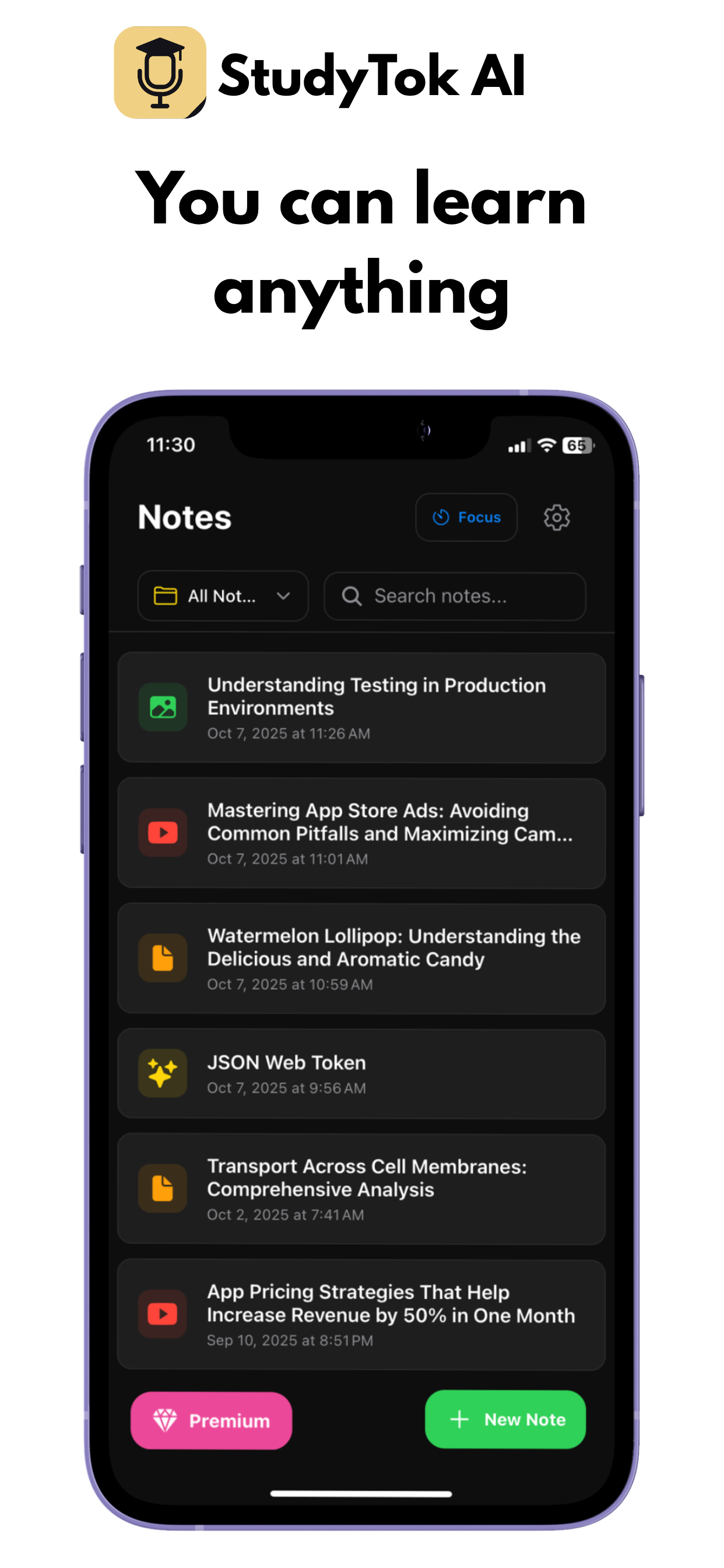 StudyTok AI: Note,Feynman,Memo