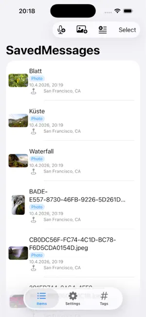 SavedMessages screenshot 1
