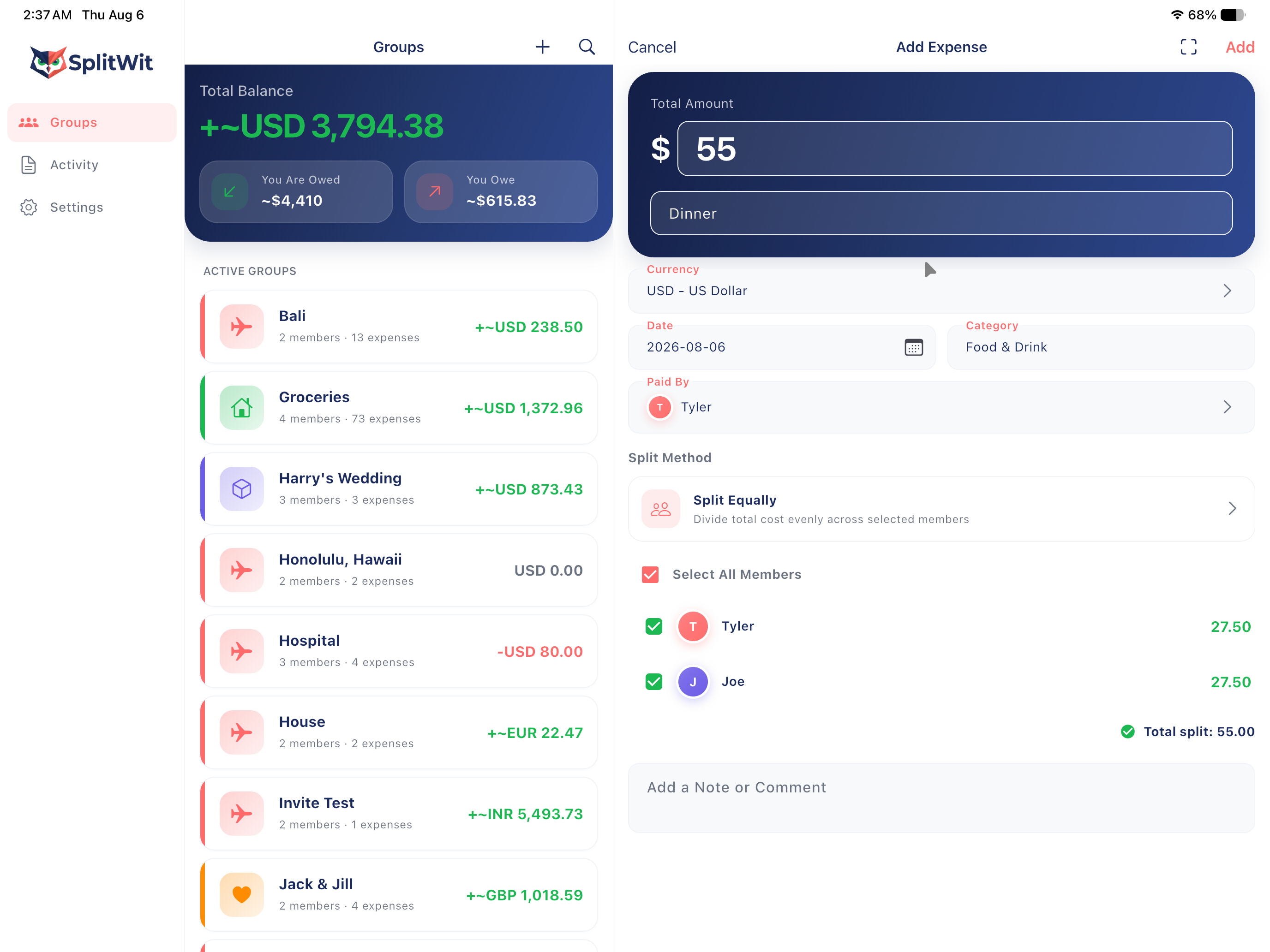 SplitWit - Group Expenses screenshot 12