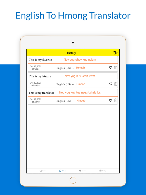 English To Hmong Translation iPad screenshot