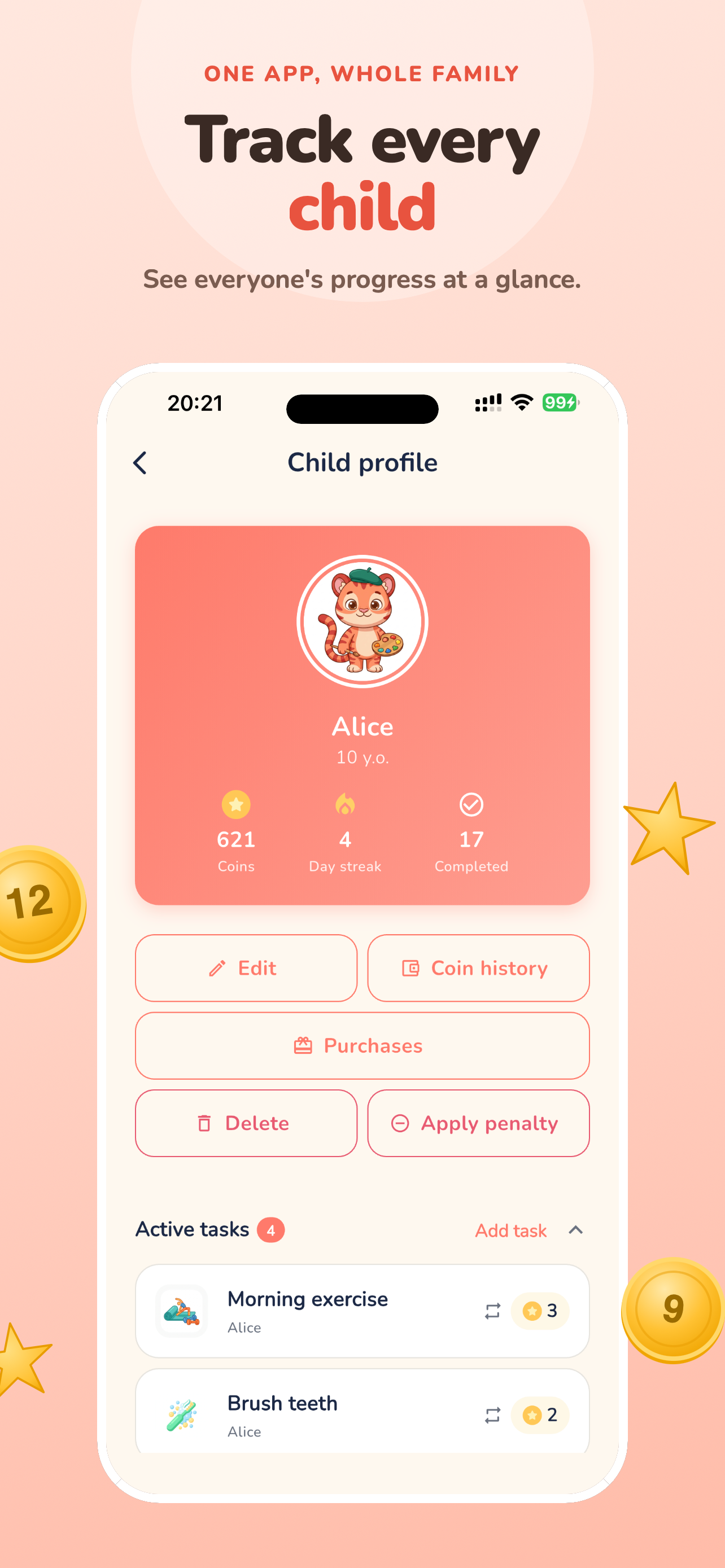 Bravo Family - chores tracker