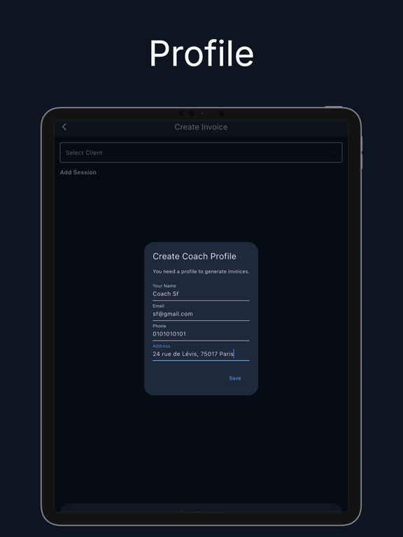InvoiceForCoaches app screenshot 3