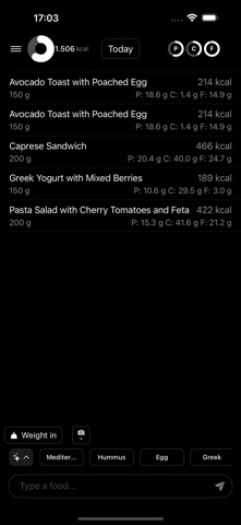 Text Calories screenshot