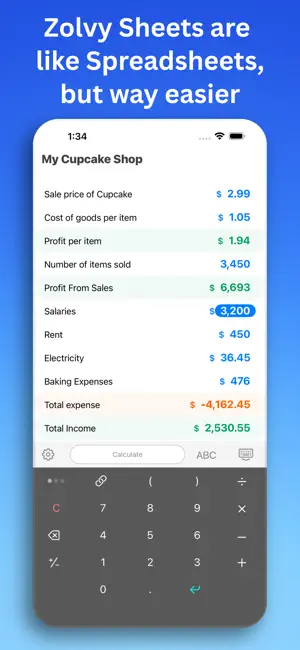 Zolvy – Pocket Spreadsheet screenshot 2