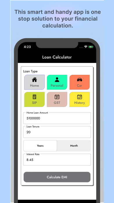 EMI Calculator - Loan EMI calc Screenshot