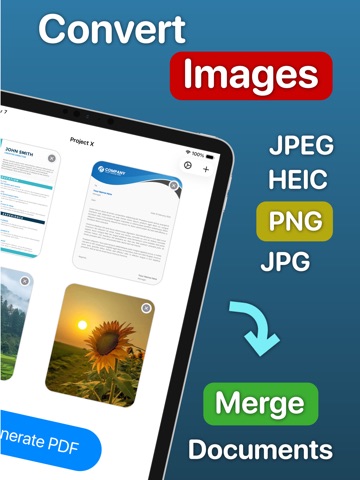JPG to PDF Converter - PDFem iPad screenshot