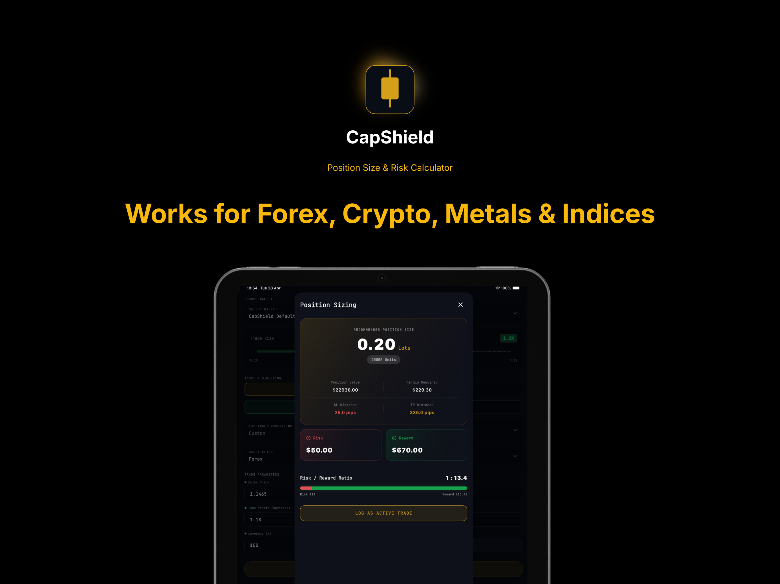 CapShield - Position Size Calc