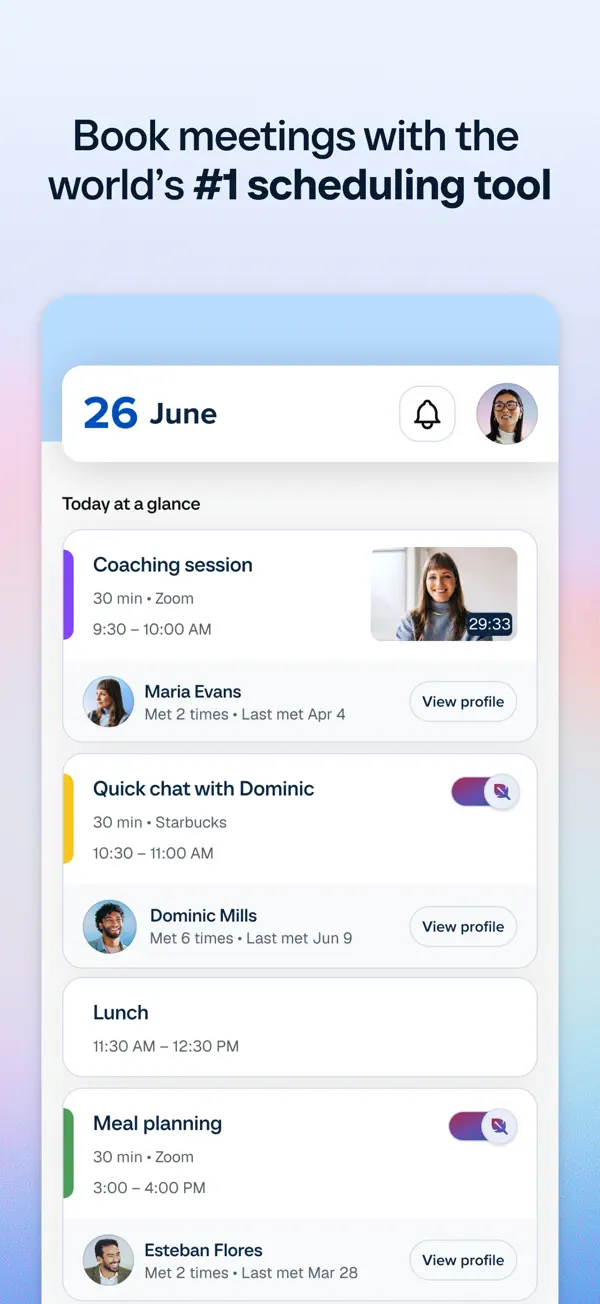 Calendly iPhone App Screenshot 1 – Wirtschaft