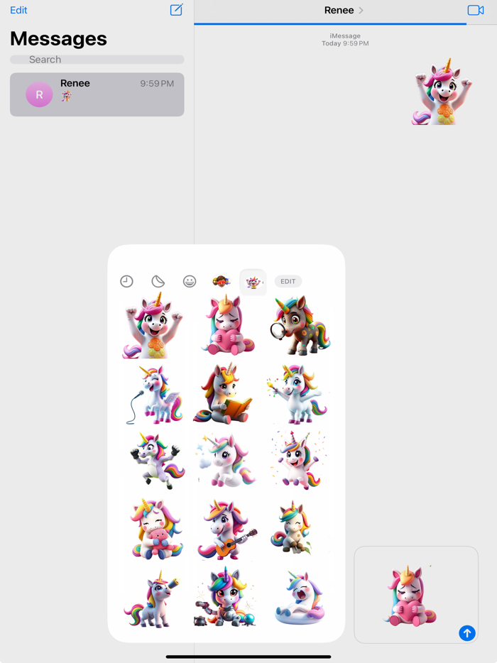 Rainbow Unicorns Stickers
