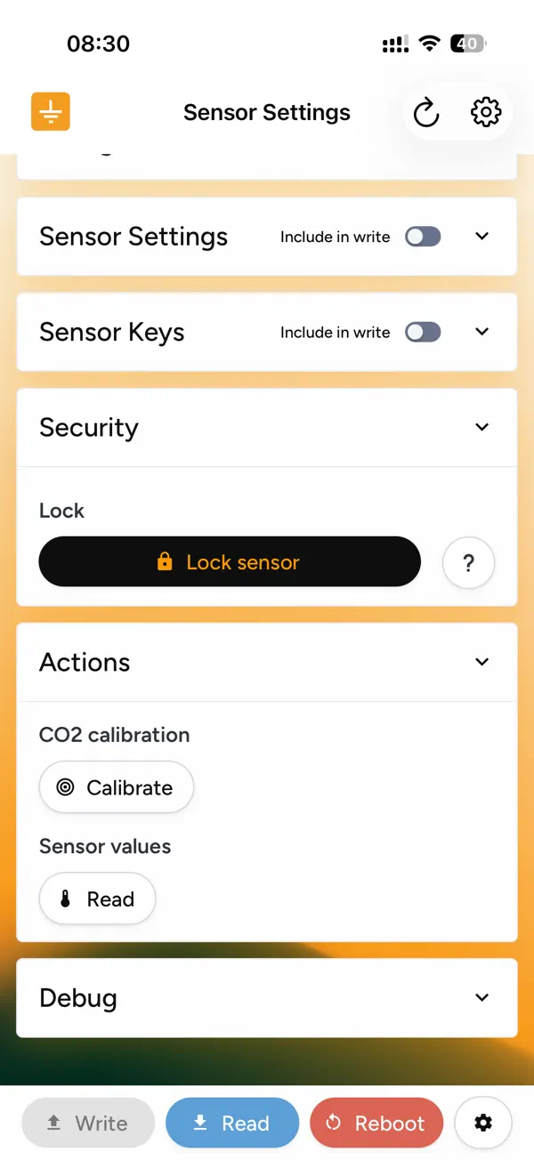 Screenshot #3 pour Sensor settings