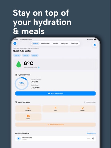 HydroMeal - drink enough water iPad screenshot