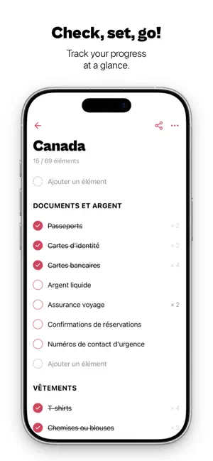 CheckPack - Smart packing list screenshot 1