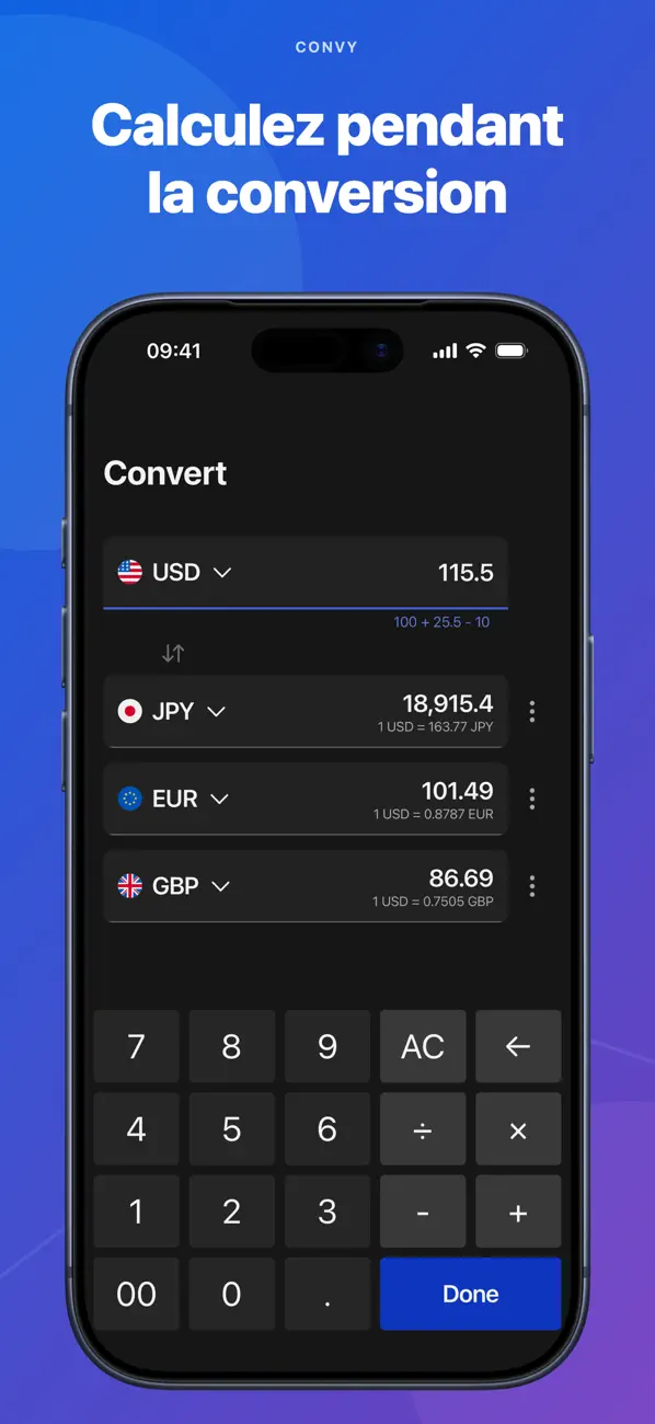 Screenshot #1 pour Convertisseur de devises Convy