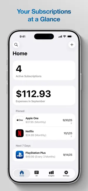 Subscriptions: Manage Subs screenshot 1