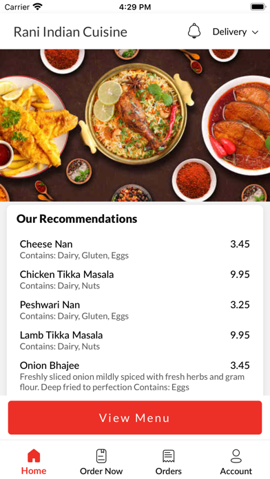 Rani Indian Cuisine Screenshot